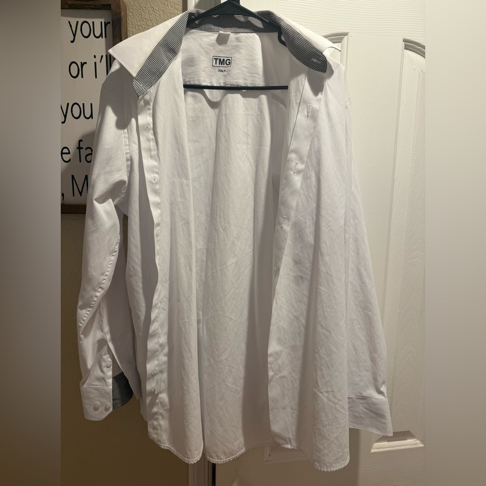 TMG Men's Classic White Dress Shirt